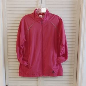 Adidas Pink Jacket High Collar Moisture-Wicking